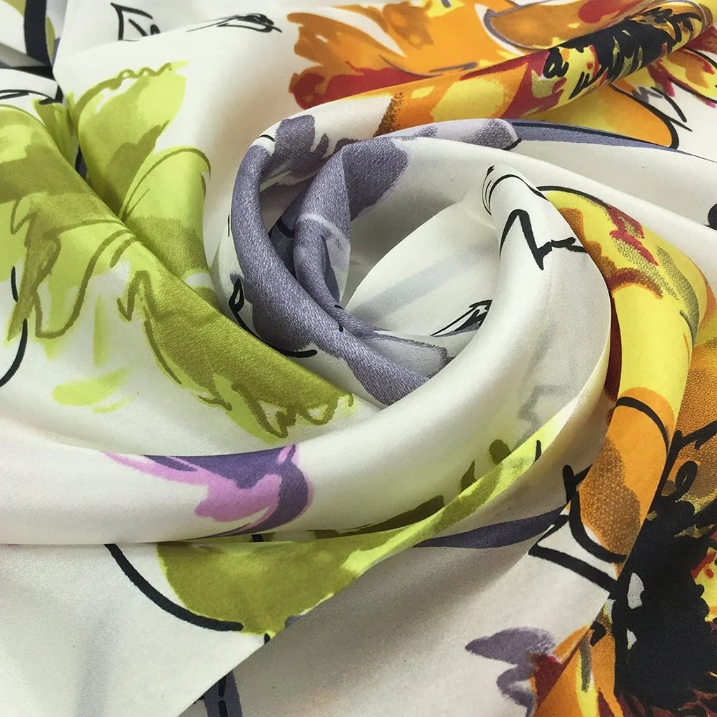 Women's Graphic Print 100% Silk, Silk Scarf Square, 33X33 Inches