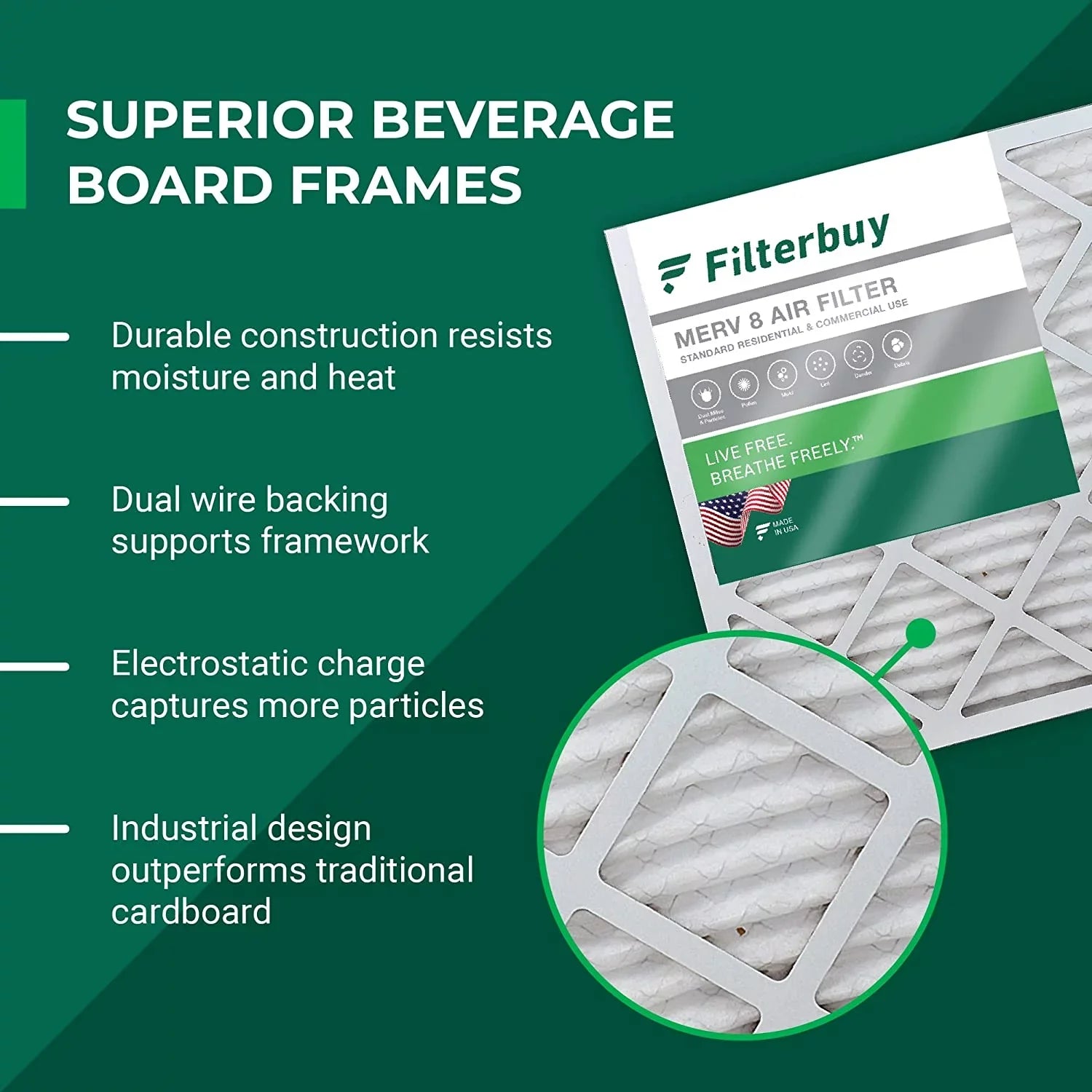 Filterbuy 10x30x2  8 Pleated   Furnace Air Filters (6-Pack)