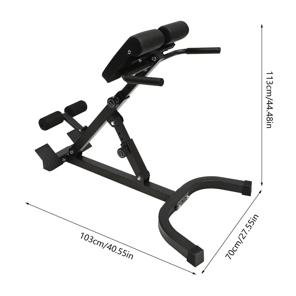 Multi-Functional Bench Roman Chair Back Extension Machine, Adjustable Hyperextension Bench - Hamstring Black 40.55*27.55*44.48 in