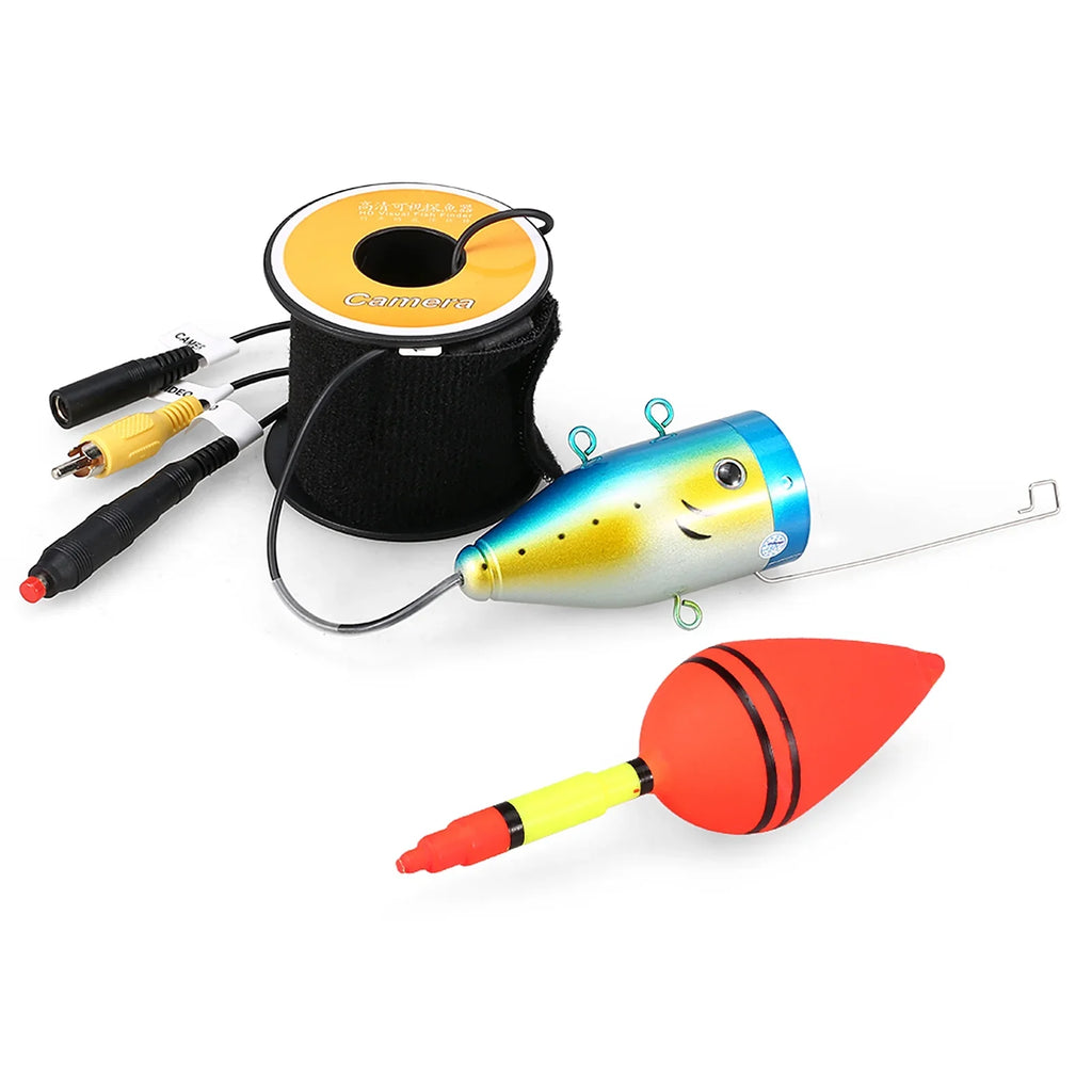 Tomshoo 1200TVL Underwater Fishing 24 LEDs Night Vision Waterproof Fish Shape Boat Ice Fishing Accessories with 15m30m50m Cable