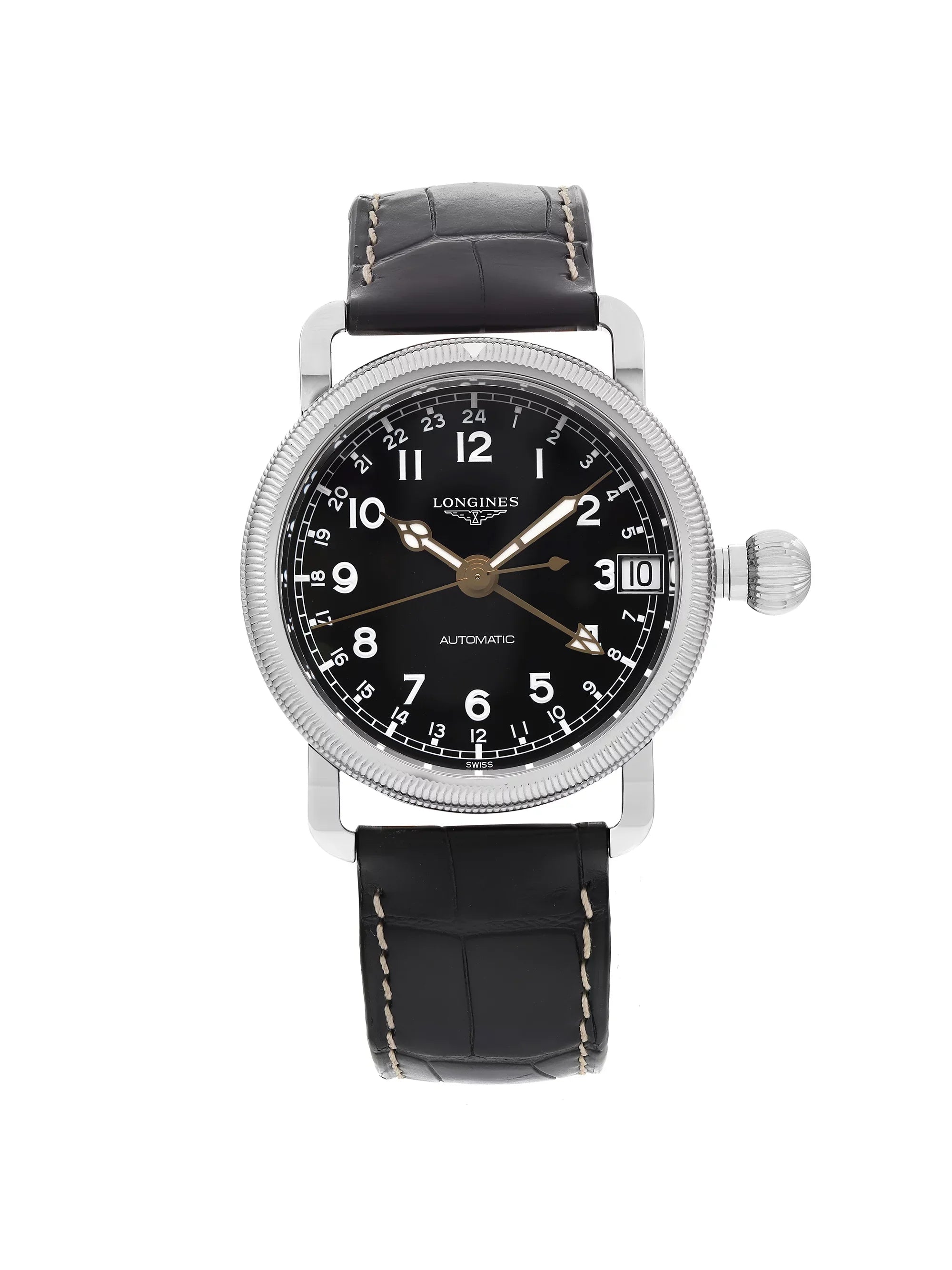 New Longines Heritage Avigation  Steel Black Automatic Watch L2.778.4.53.2