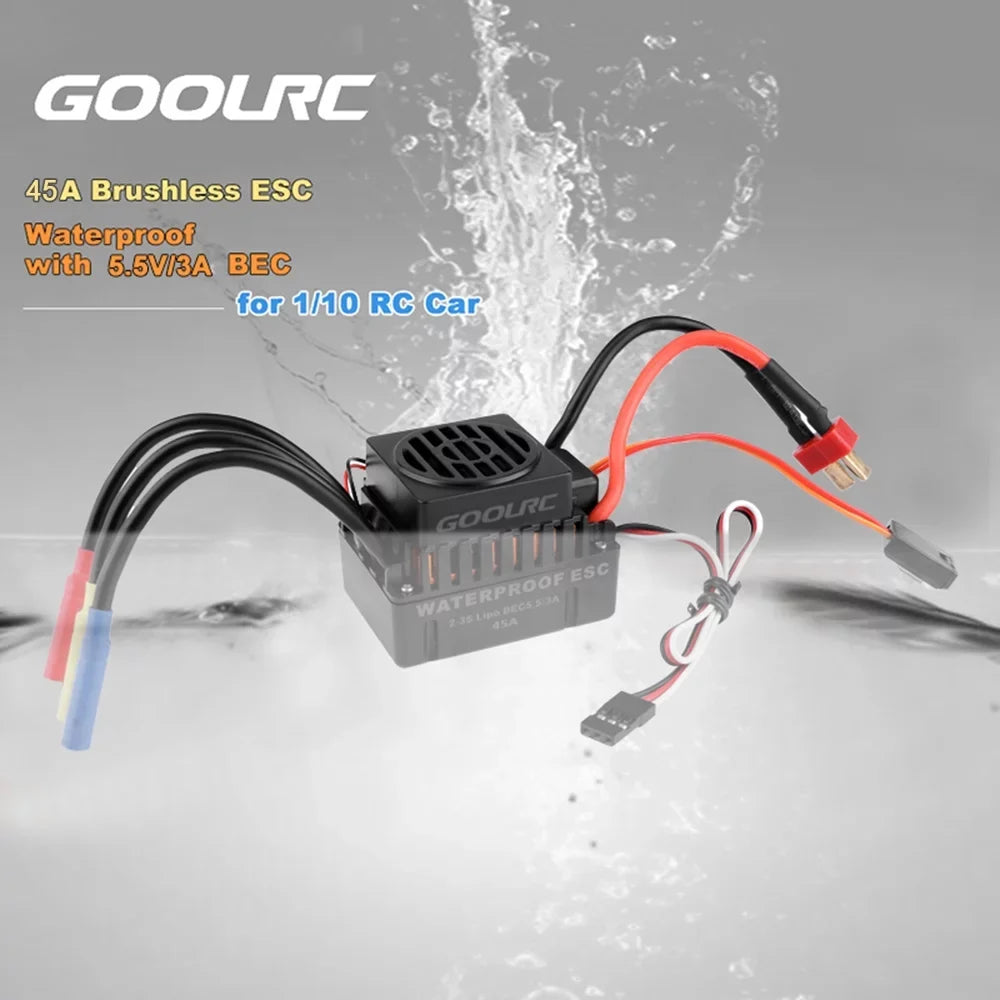 GoolRC  Accessory,Motor 45a F540 4370kv Motor With 45a Motor And 45a Set 110 1/10 Remote Car 45a Esc Combo Set Car MotorCar 45a 110waterproof MotorCombo F540 Waterproof Rookin 1/10