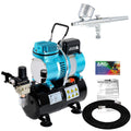 Master Airbrush Dual Fan Air Tank Compressor Kit with G22 Gravity Feed Airbrush Set, 0.3 mm Tip - Hobby Auto Cake Tattoo