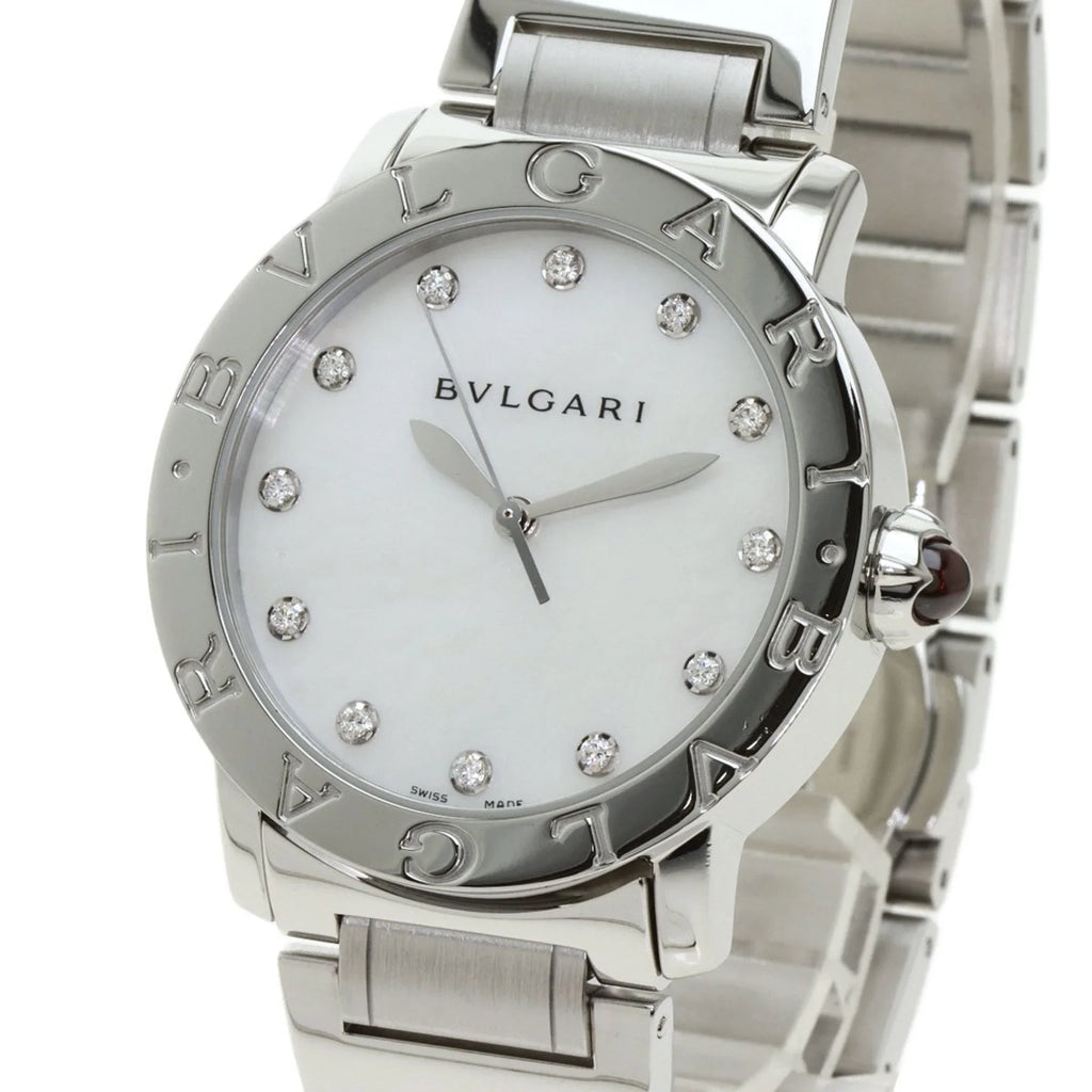 Pre-Owned Bulgari BB37S 12P Diamond Watch Stainless Steel/ Men's  (Good)
