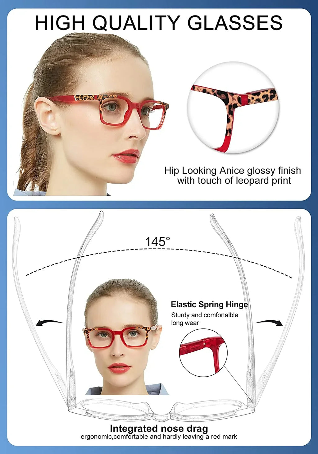 Square Reading Glasses 3.50 Women Designer Readers 1.0 1.25 1.5 1.75 2.0 2.25 2.5 2.75 3.0 3.5 4.0 5.0 6.0