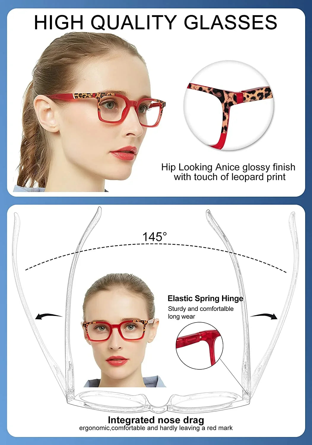 Square Reading Glasses 3.50 Women Designer Readers 1.0 1.25 1.5 1.75 2.0 2.25 2.5 2.75 3.0 3.5 4.0 5.0 6.0