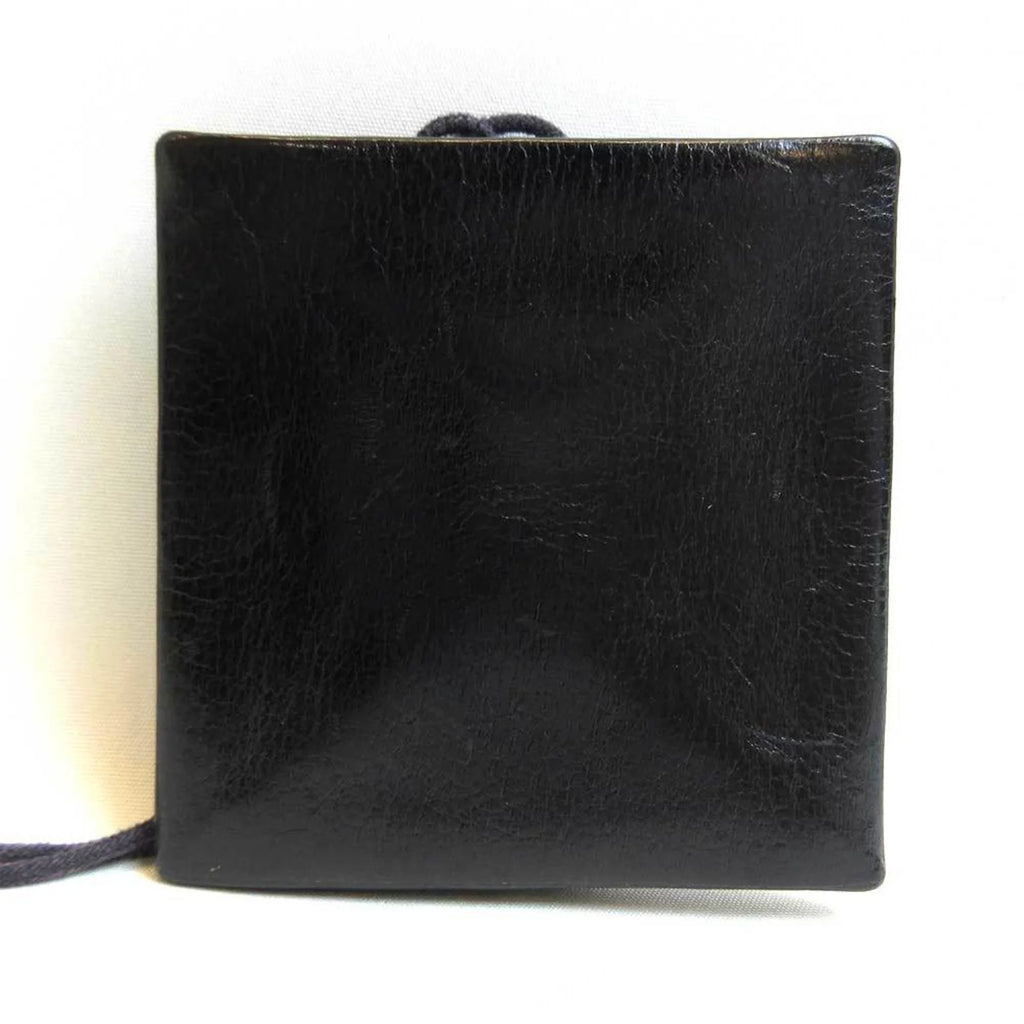 Pre-Owned Hermes Veril Belil Black Coin Purse Square Men's Women's Leather (Good)