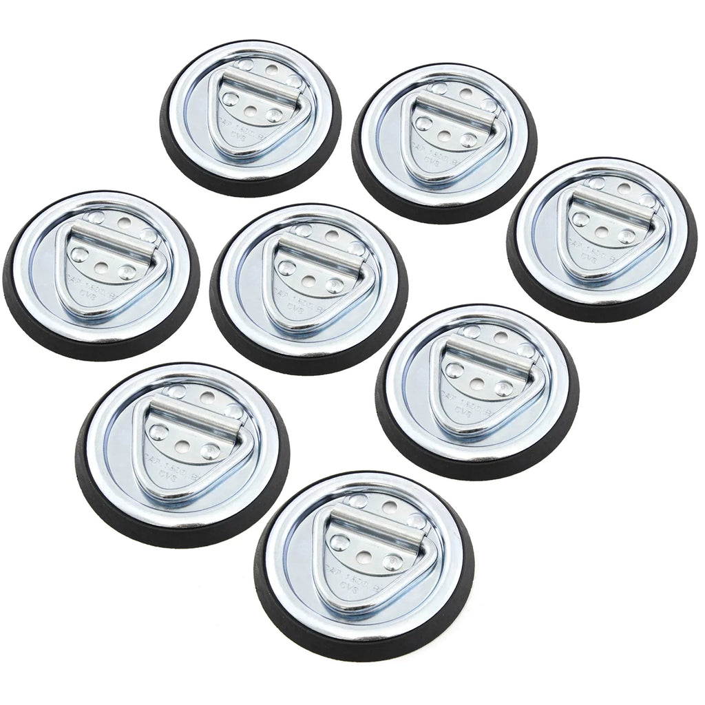 Red Hound Auto 8 Surface Mount D Rope Ring 1/4 inches Tie Down Truck Trailer Cargo Van Point 4 inches Round