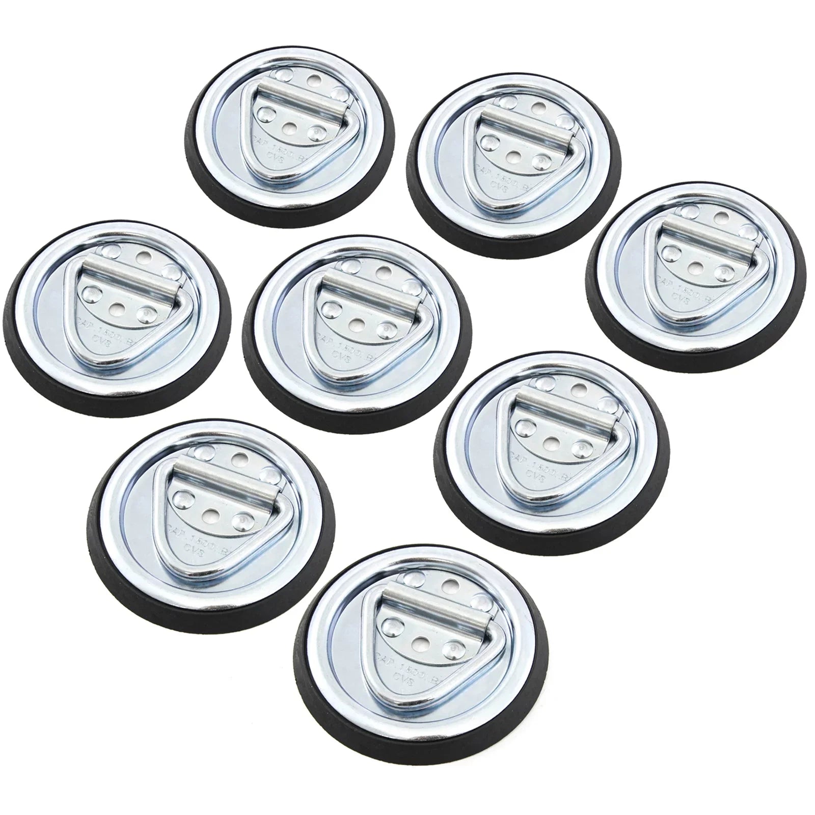 Red Hound Auto 8 Surface Mount D Rope Ring 1/4 inches Tie Down Truck Trailer Cargo Van Point 4 inches Round