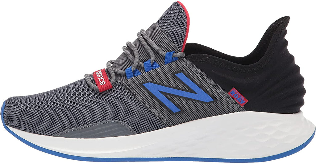 New Balance Mens Fresh Foam Roav V1 Sneaker 12 Lead/Cobalt/Team Red