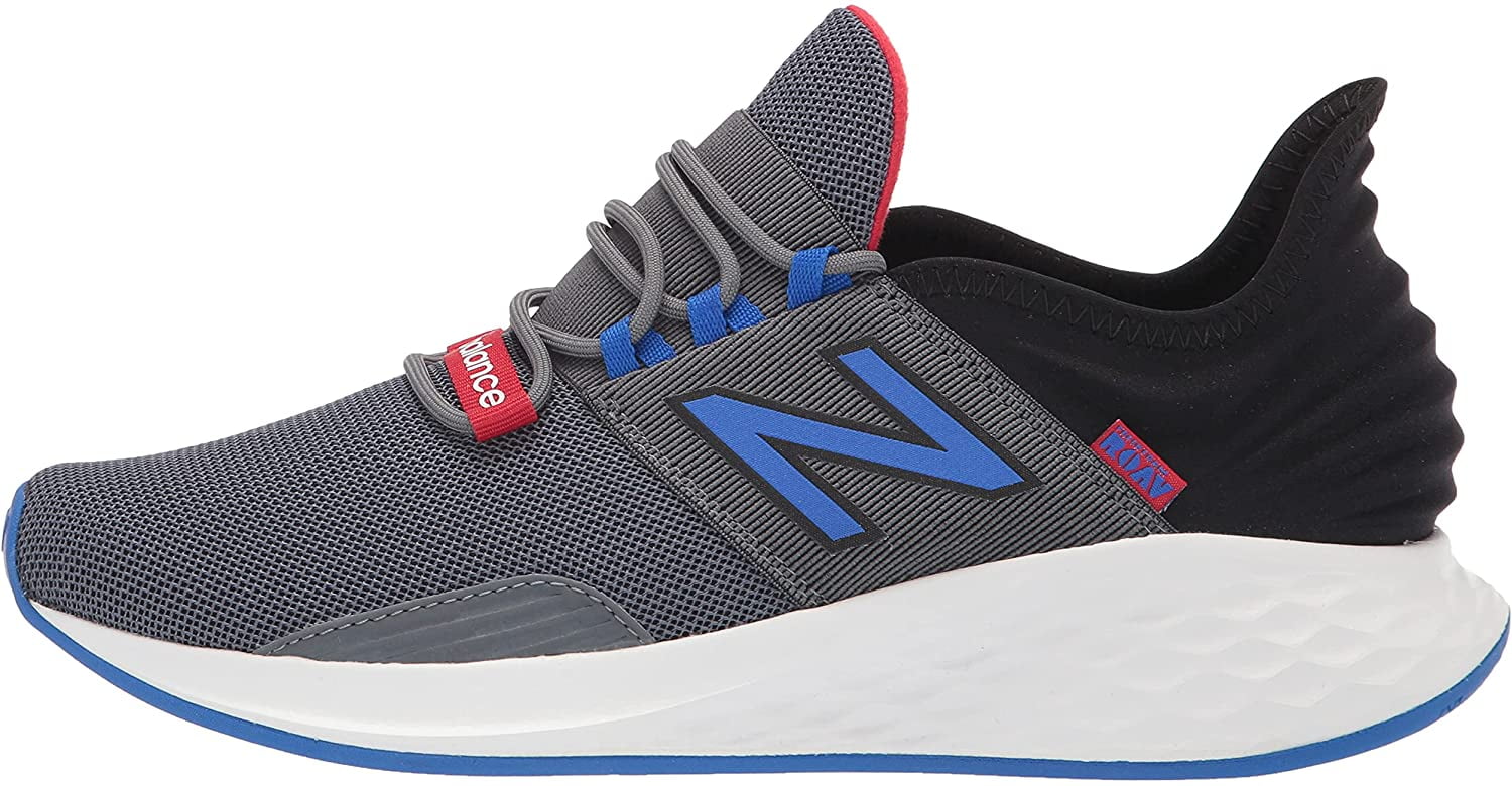 New Balance Mens Fresh Foam Roav V1 Sneaker 12 Lead/Cobalt/Team Red