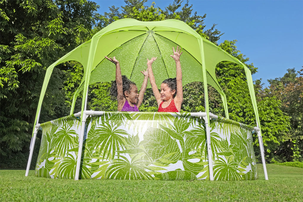 H2OGO 8 ft. x 20 in. Round Above Ground Pool Set With Pool Shade