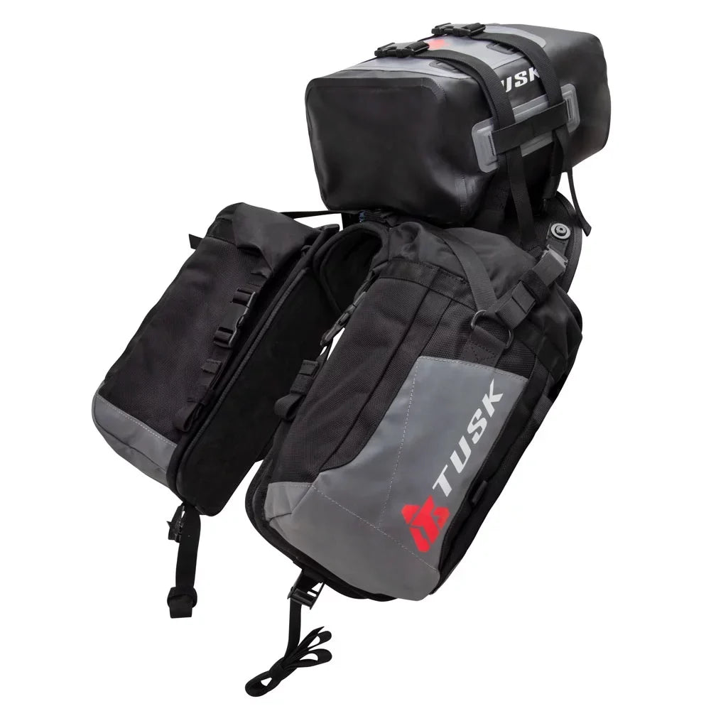 Tusk Excursion Rackless Luggage System w/ X-Small Dry Duffel Tail Bag Standard Heat Shield For   650 Strada 2013-2014