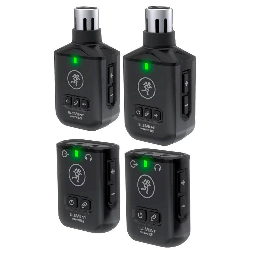 (2) Mackie EleMent Wave  Wireless Handheld Microphone Systems Duo Package