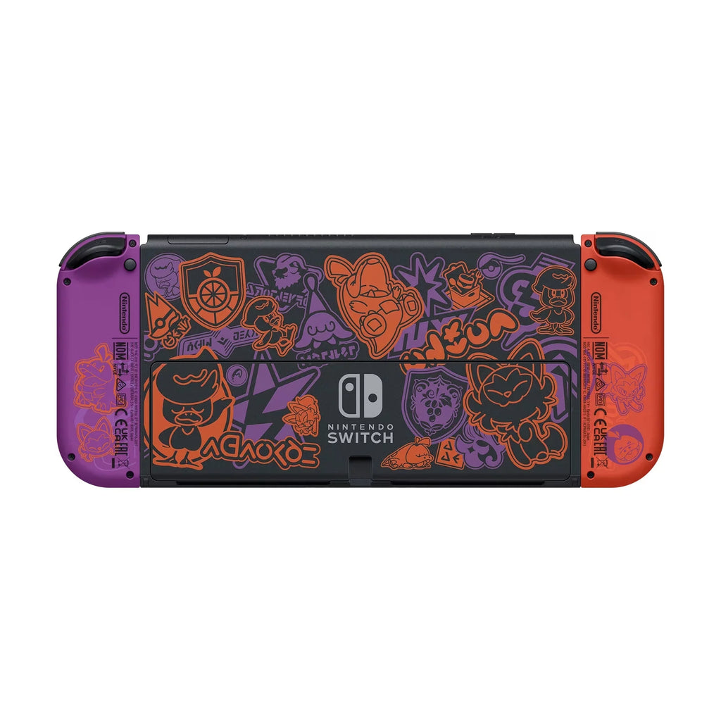 2022 Nintendo Switch  Model Pokemon Scarlet & Violet Limited Edition, Pokemon Illustrations 64GB Console, Koraidon and Miraidon Glossy White Dock, Pokemon Scarlet Game and Mytrix Accessories