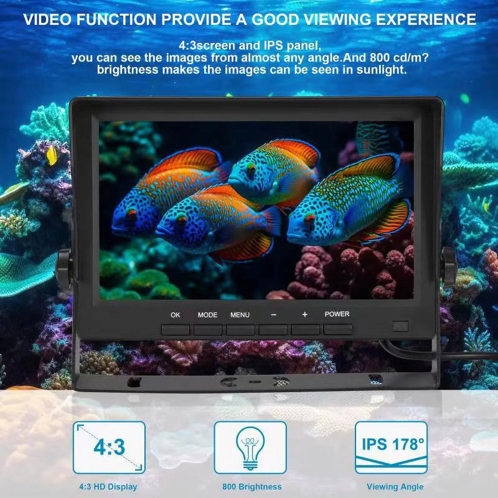 7 inch Ice Fishing Camera Underwater with Bracket Ice Fishing Fish Finder for Lake Boat Kayak Ice Fishing