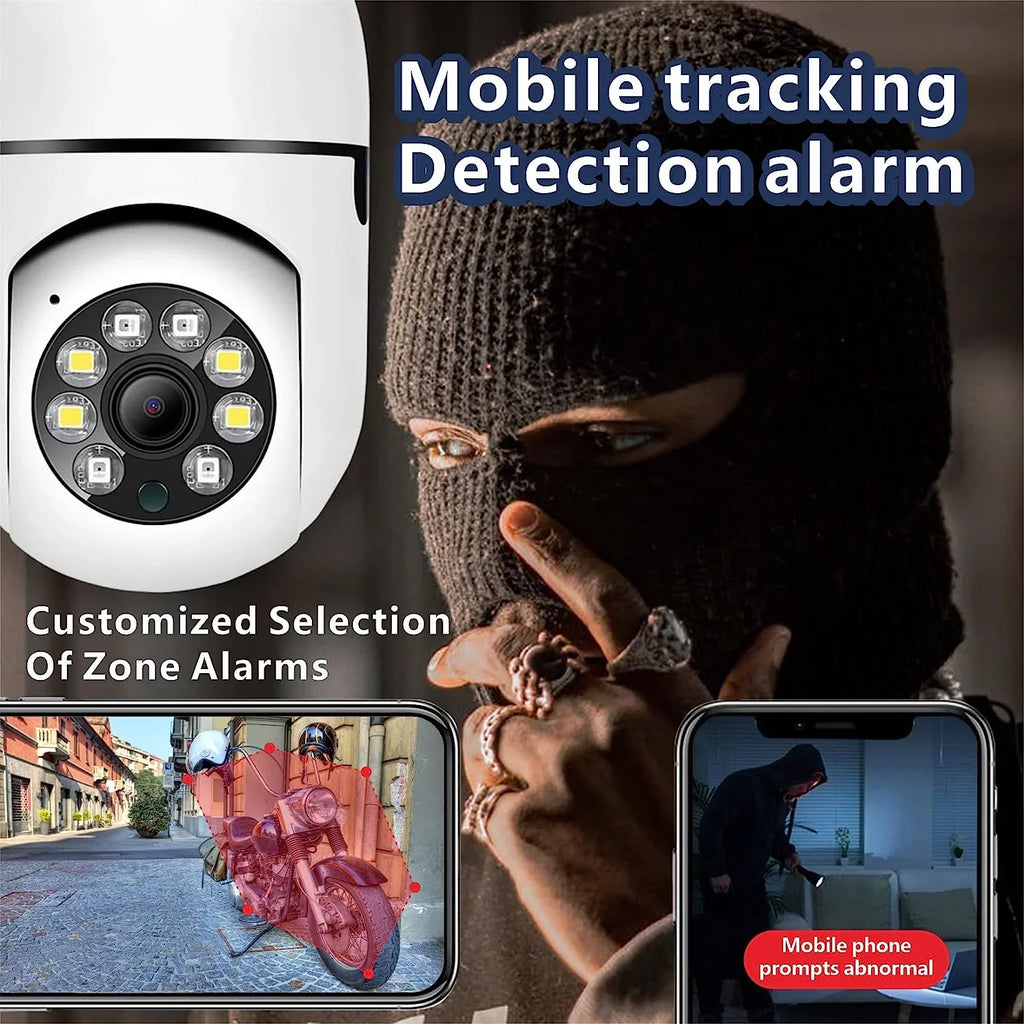 OwLUCK 3MP Light Bulb Security Camera 360° Outdoor & Indoor 5g-2.4ghz,Optiguard Light Bulb Camera Color