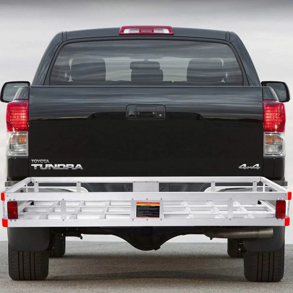 Hitch Cargo Carrier Fits 2” Receiver, 60” x 22” x 7” Mount Luggage Rack, Aluminum Trailer Vehicle Cargo Basket for , Truck, Car, 500LBS Capacity