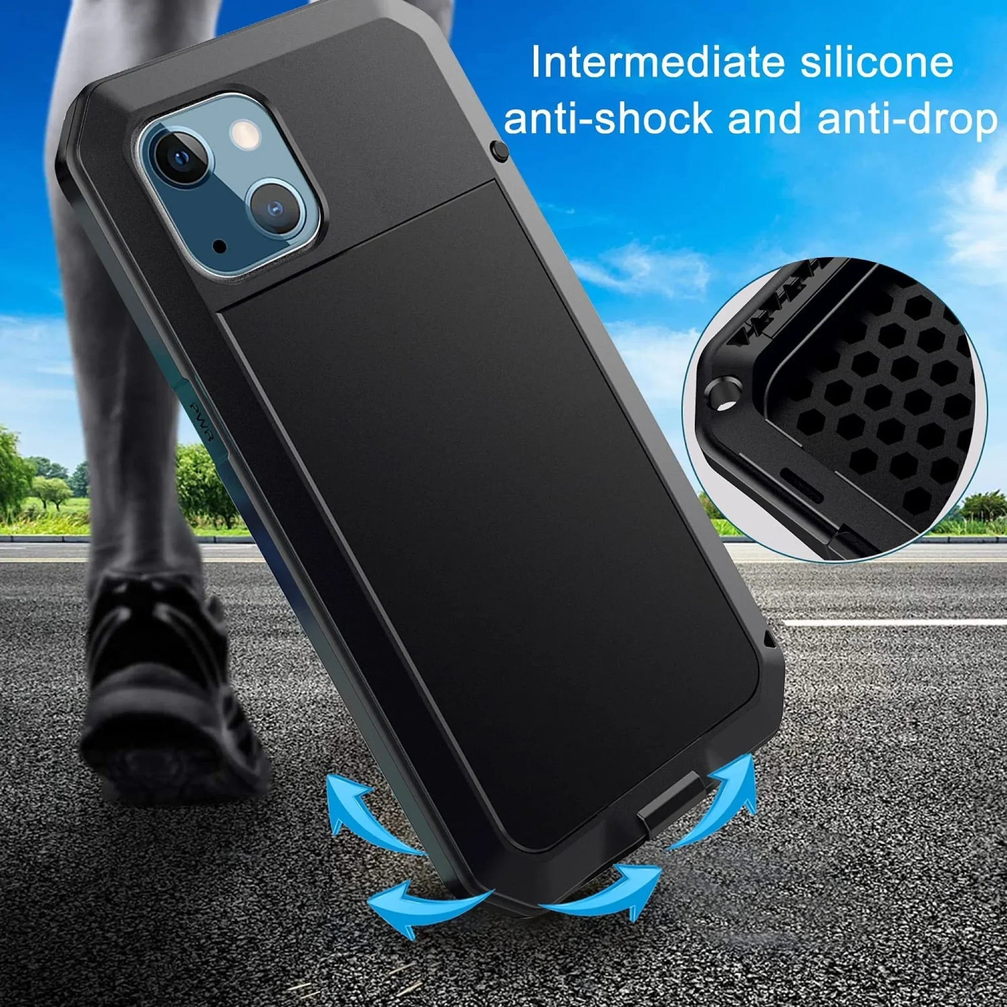 Gorilla Glass Aluminum Metal iPhone 12 Pro Max Case (Silver) Heavy Duty Military Grade Shockproof and Scratch Resistant Protection, Rugged Outdoor Travel