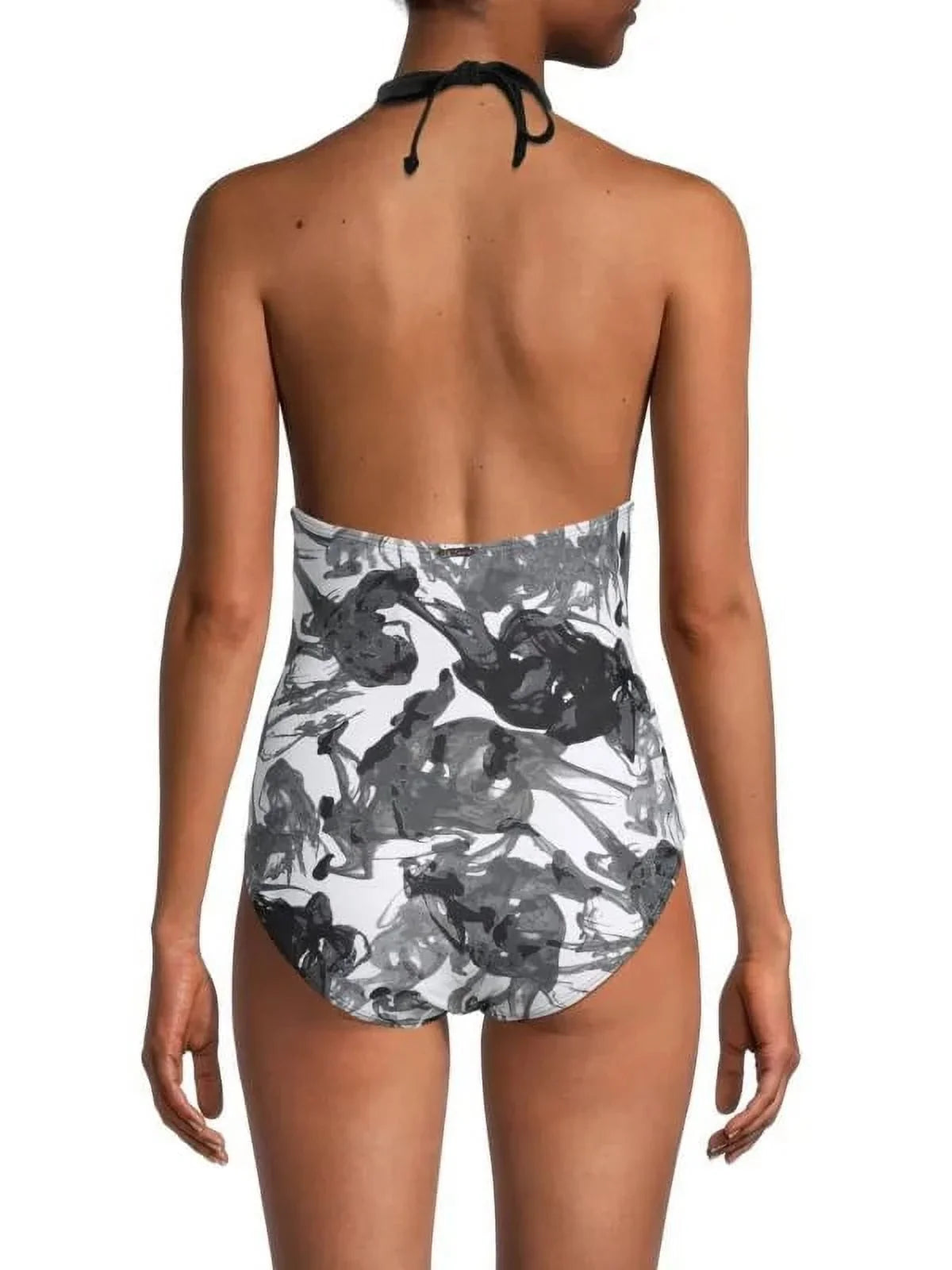 Calvin Klein   Abstract Halterneck One-Piece Swimsuit,  14