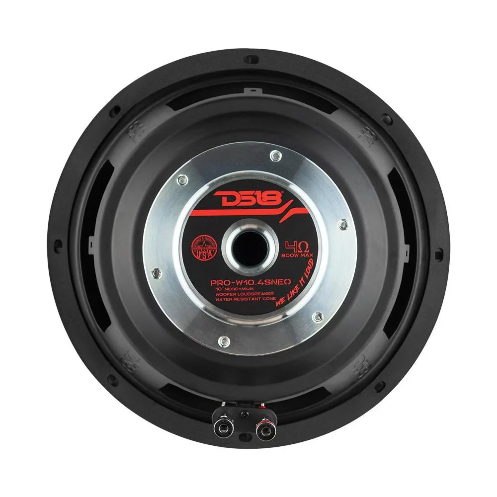 DS18 Pro 10" Woofer Loudspeaker 4 Ohm 800W Max  Water Resistant -W10.4SNEO