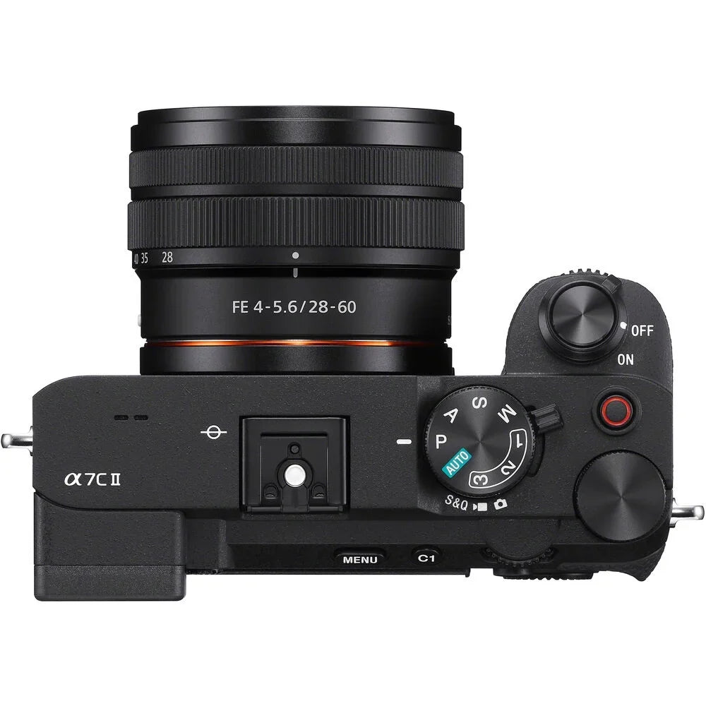 Sony a7C  Full Frame Mirrorless Camera Body with 28-60mm F4-5.6 Lens Black -7CM2L/B Bundle with Deco Gear Photography Bag Case + Extra Battery + Charger + Tripod + Software Kit & Accessories