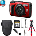 Olympus   Tough -7 Digital Camera (Red) + Tripod + 1 Yr Warranty - 64GB Kit