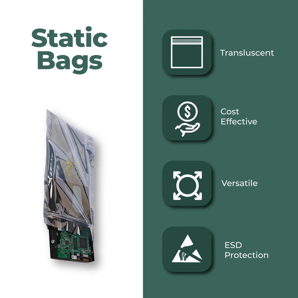 3 Mil Metallic Conductive Transparent Bags 6" x 10" High-Quality 100/ Dependable  Protection