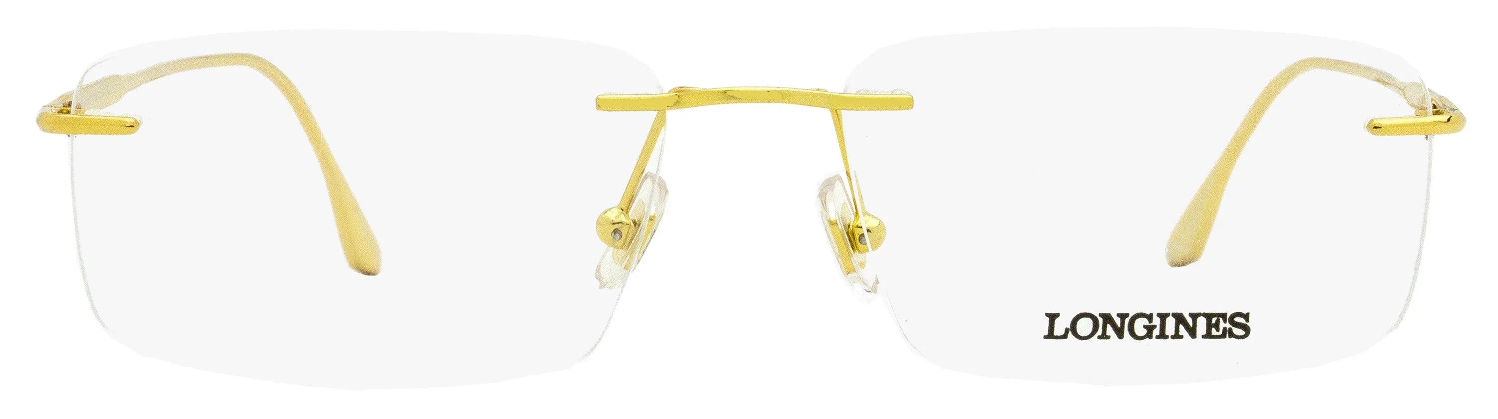Longines LG5001-H Rimless Square Shiny Deep Gold Eyeglasses