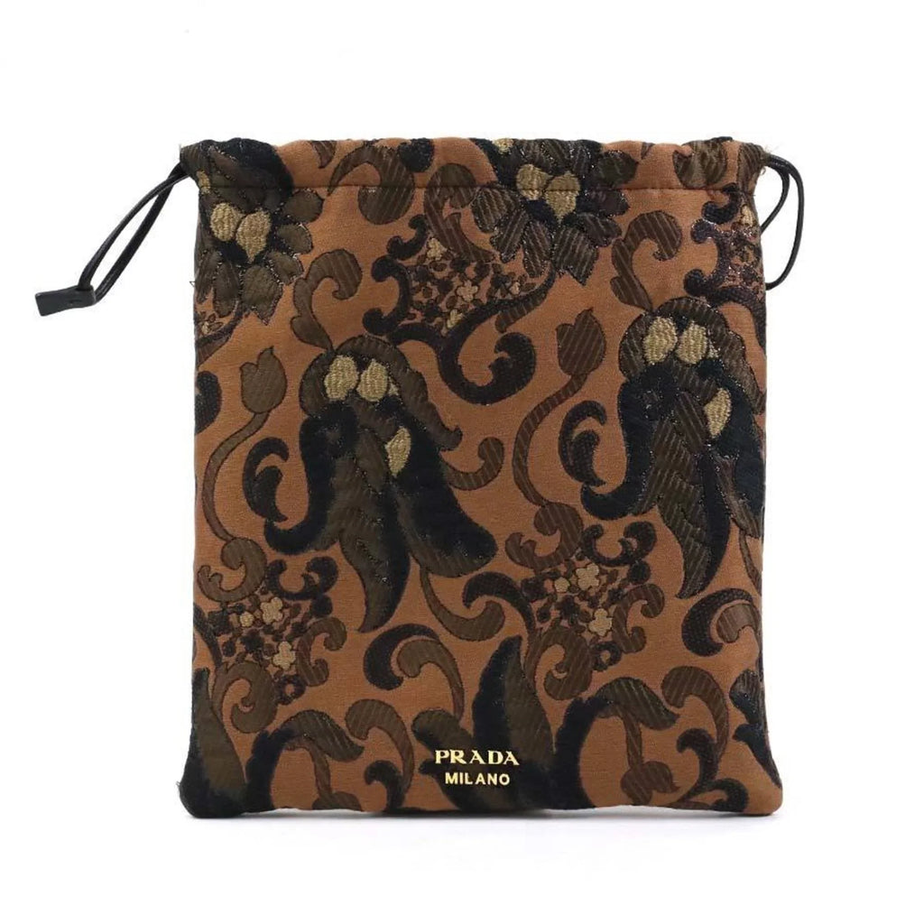 Pre-Owned Prada  Pouch Drawstring Cotton/Acrylic Brown Women's 1MU001 (Good)