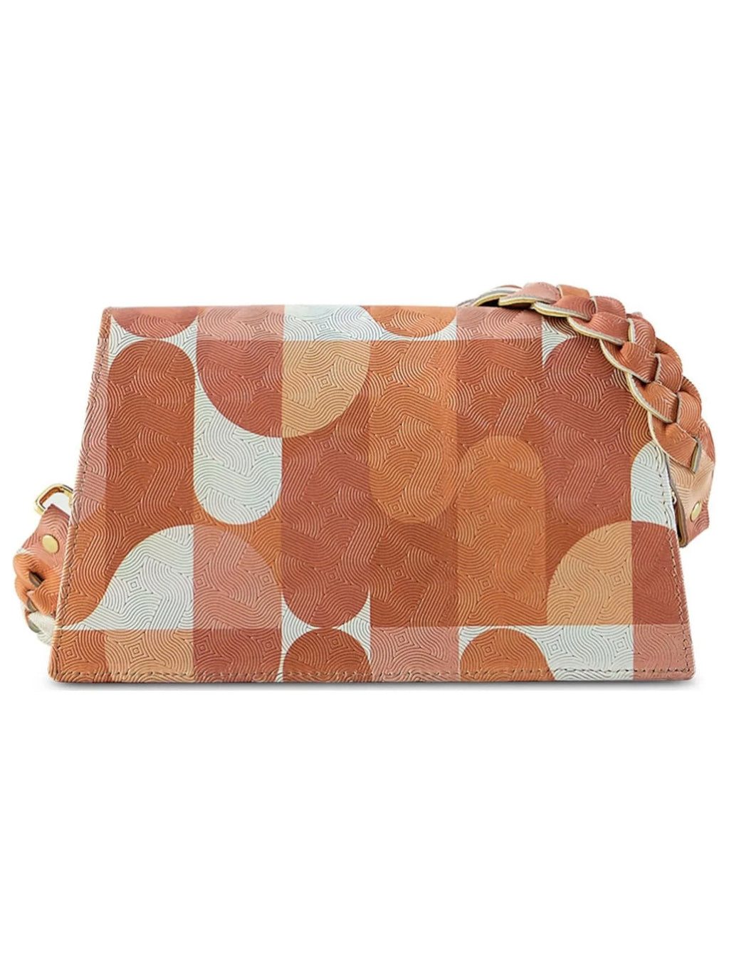 Women's Beige Neutral Picasso Zaya Leather Patterned Single Strap Handbag Purse