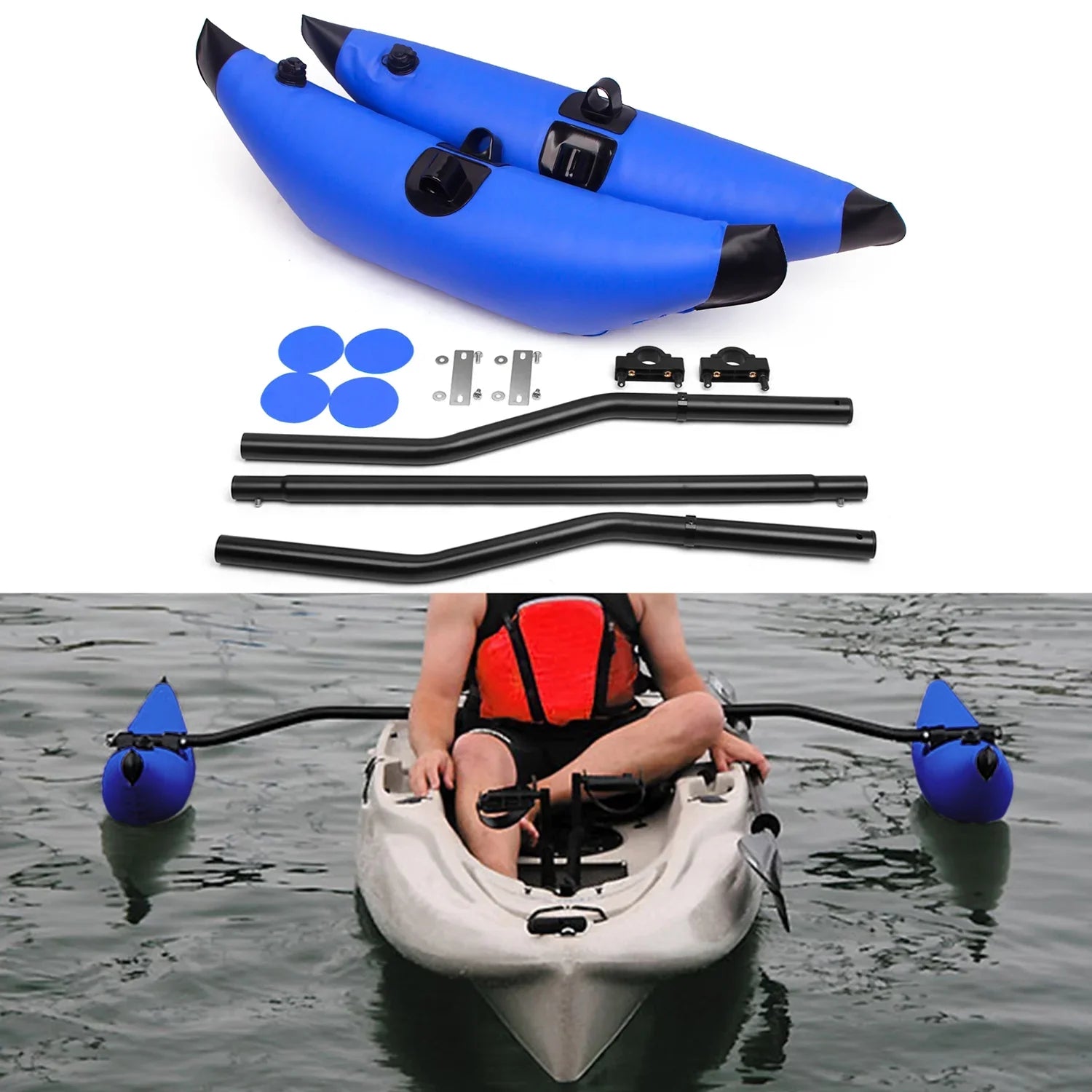 GoolRC Kayak  Inflatable Outrigger Float, Sidekick Arms Rod, Fishing Standing Float Stabilizer System Kit, Kayak Float for Ultimate Stability and Support, Perfect for Fishing Expeditions