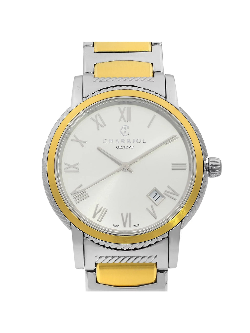 Charriol Parisii Two Tone Steel Silver Dial Quartz Unisex Watch P40SY2.931.001 Pre-Owned