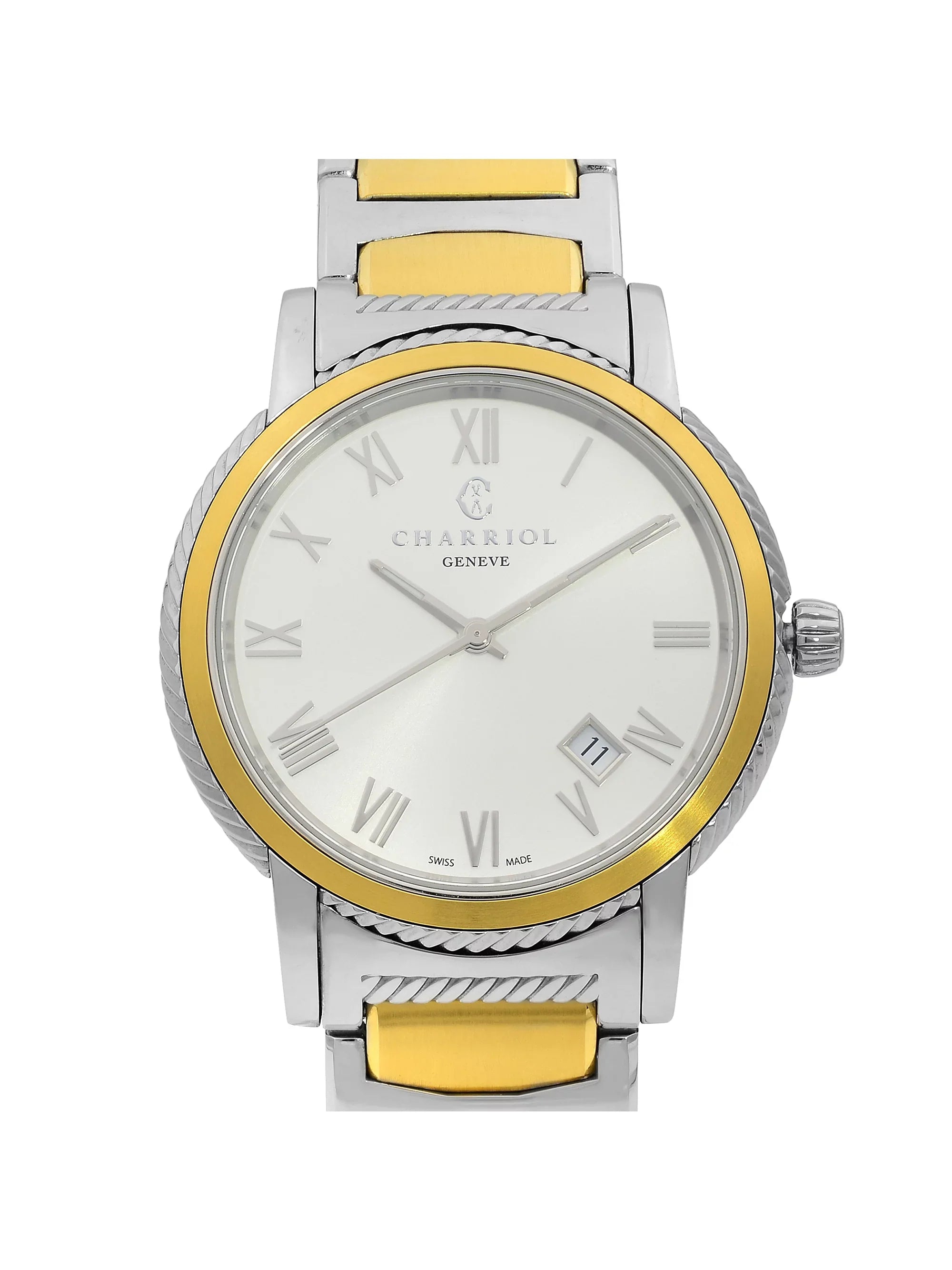 Charriol Parisii Two Tone Steel Silver Dial Quartz Unisex Watch P40SY2.931.001 Pre-Owned