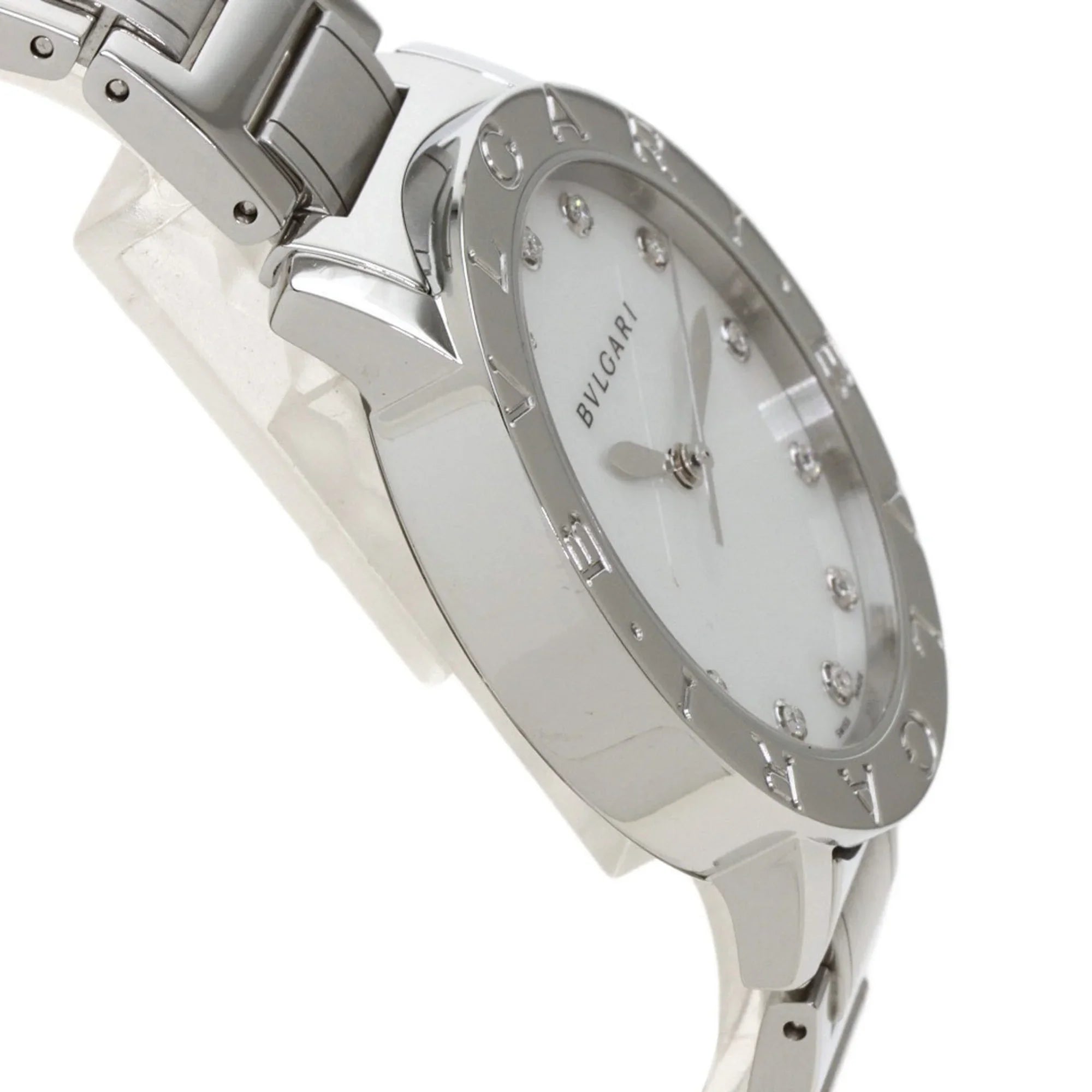 Pre-Owned Bulgari BB37S 12P Diamond Watch Stainless Steel/ Men's  (Good)