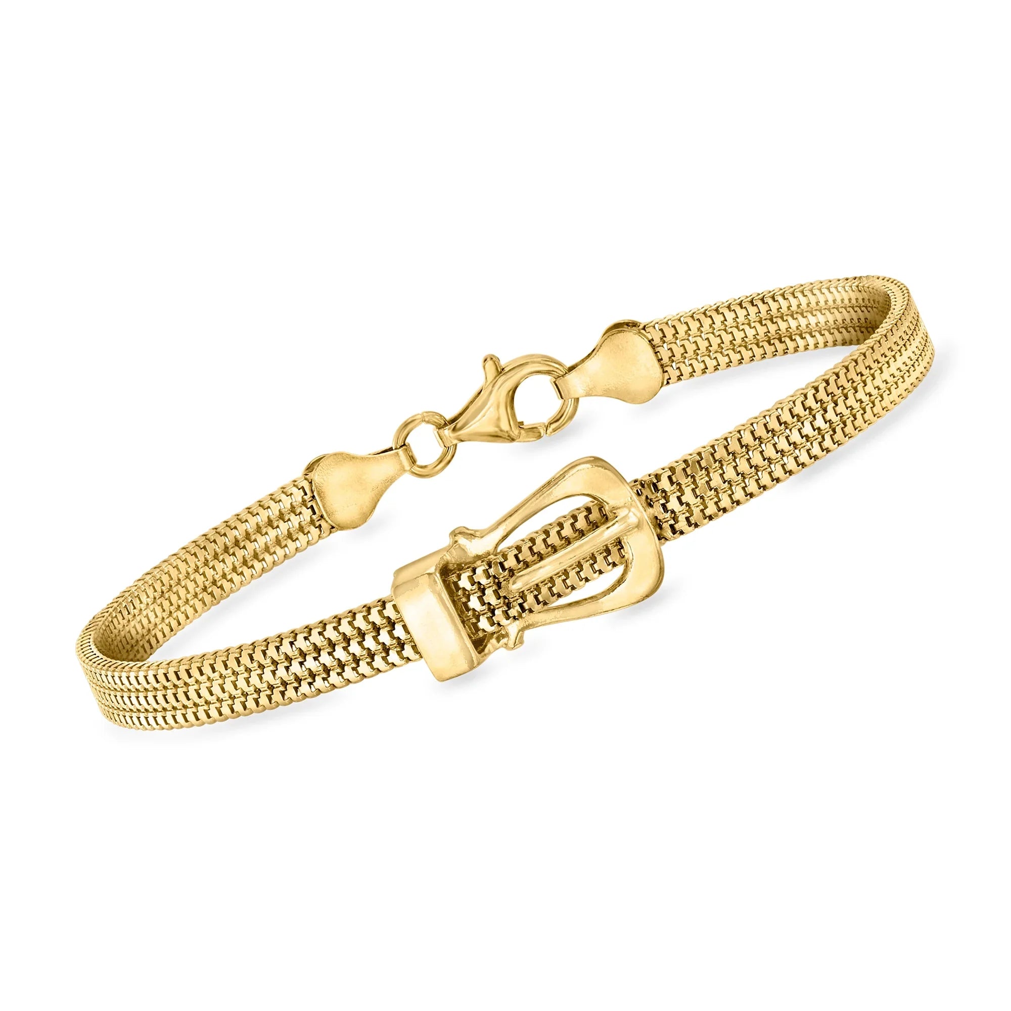 Ross-Simons Italian 18kt Gold Over Sterling Snake-Chain Buckle Bracelet, Women's, Adult