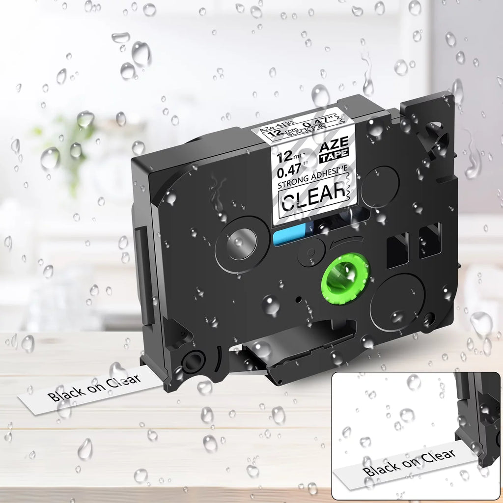 40PK Compatible for Brother P-touch Black on Clear 12mm  TZe TZe-S131 -S131 -131 TZe-131 Extra Strength Laminated Label Tape