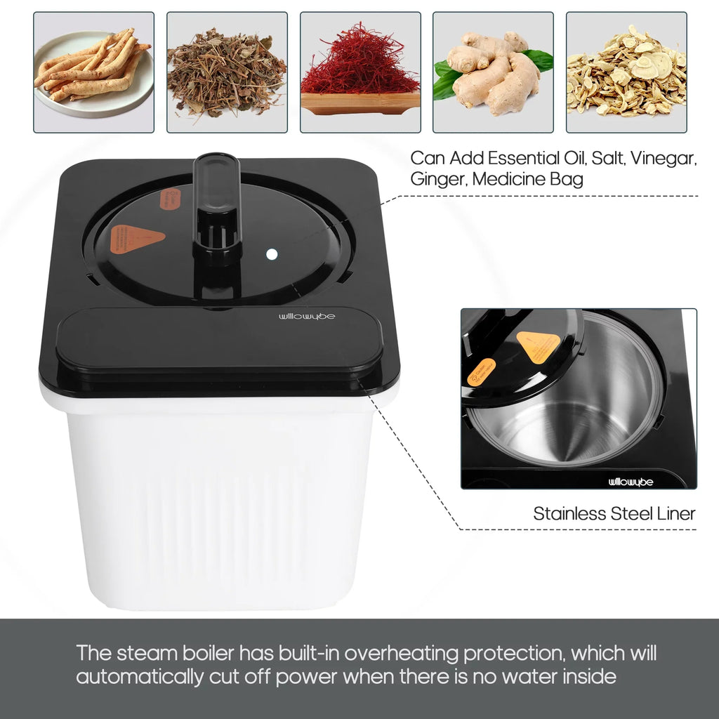 Portable Steam Sauna with Bluetooth Control, 4L KingPower Steamer, Body Tent, Foldable Chair | Personal Home Spa