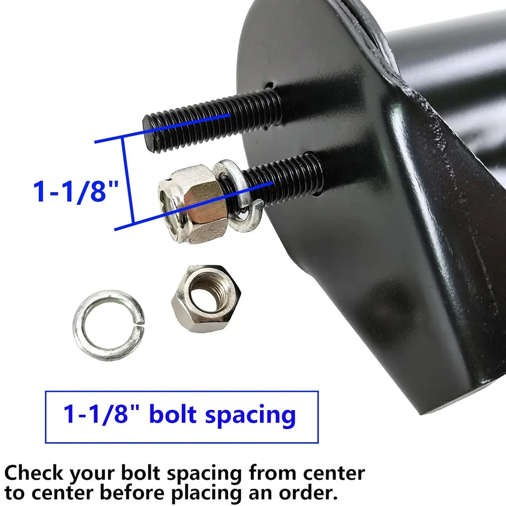 Black Straight Spring Loaded Mud Flap Hanger Bracket Mudflap Holder Set 1-1/8" Bolt Spacing 30" Length for Semi Trucks