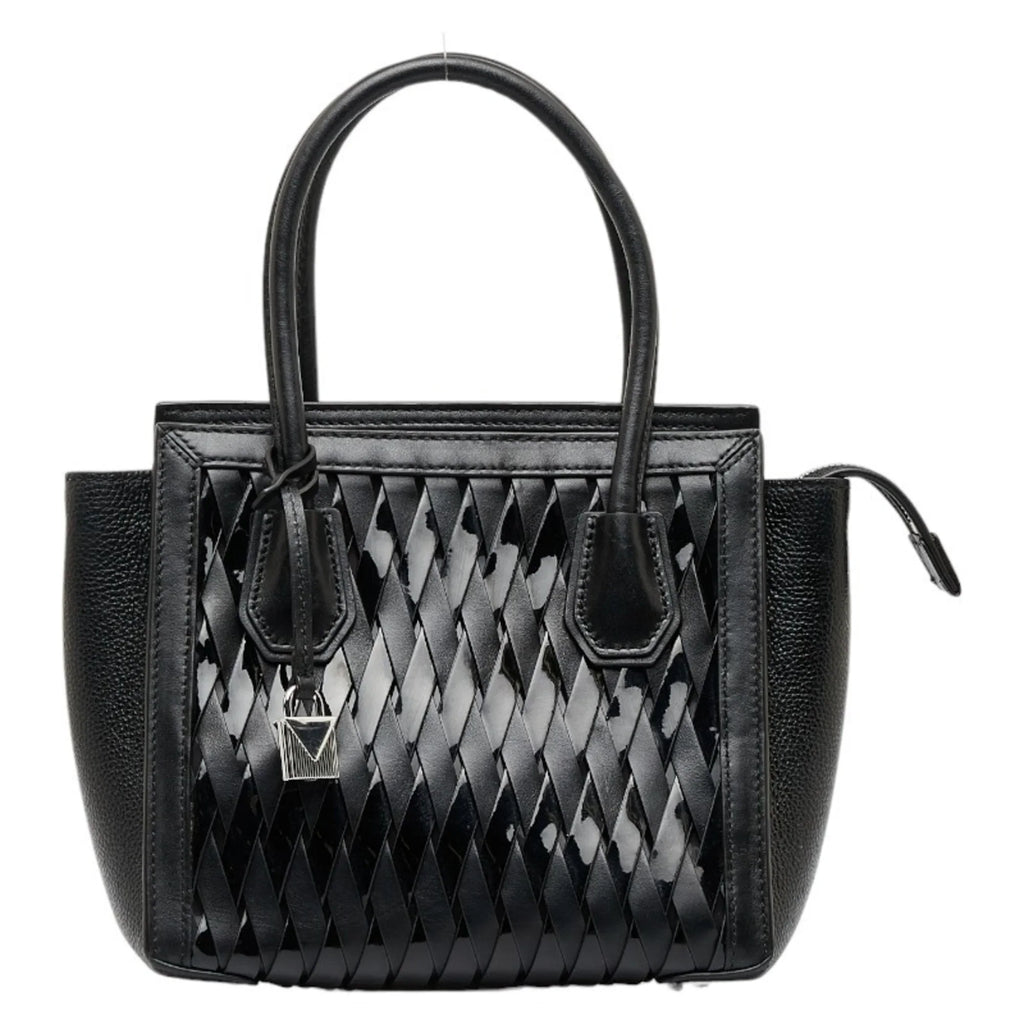 Pre-Owned Michael Kors Mercer Studio Woven Handbag Shoulder Bag Black Leather Patent Women's (Good)