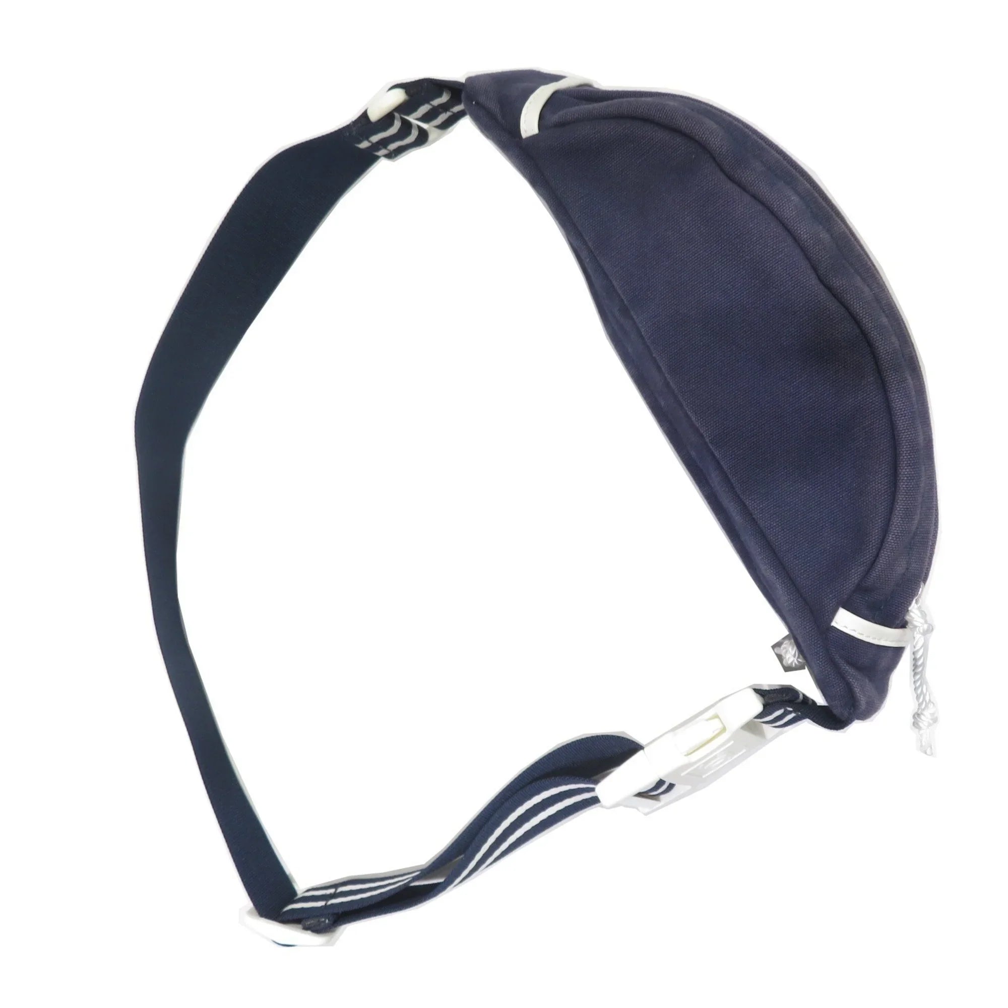 Pre-Owned  Sportsline Waist Bag Body Navy/White Canvas Women's Men's (Good)