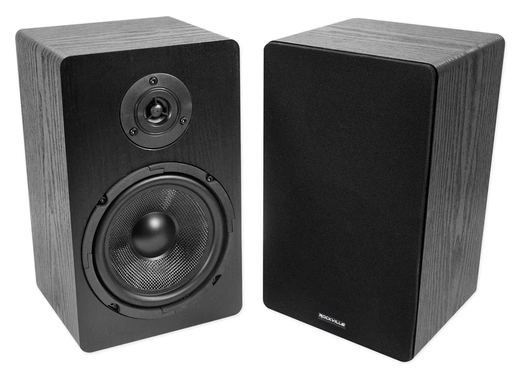 Rockville  150 Amplifier w/ Bluetooth+(4) 6.5" Bookshelf Speakers+Stands