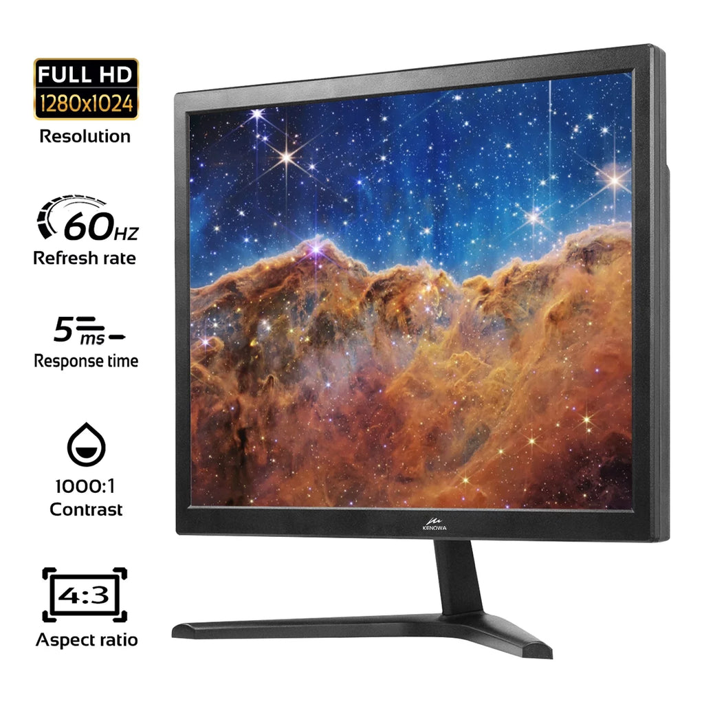 17 inch Ultra Slim 60Hz 1280X1024  Computer Monitor, 250 /m² Desktop Gaming Computer Display Flat Panel  Compliant