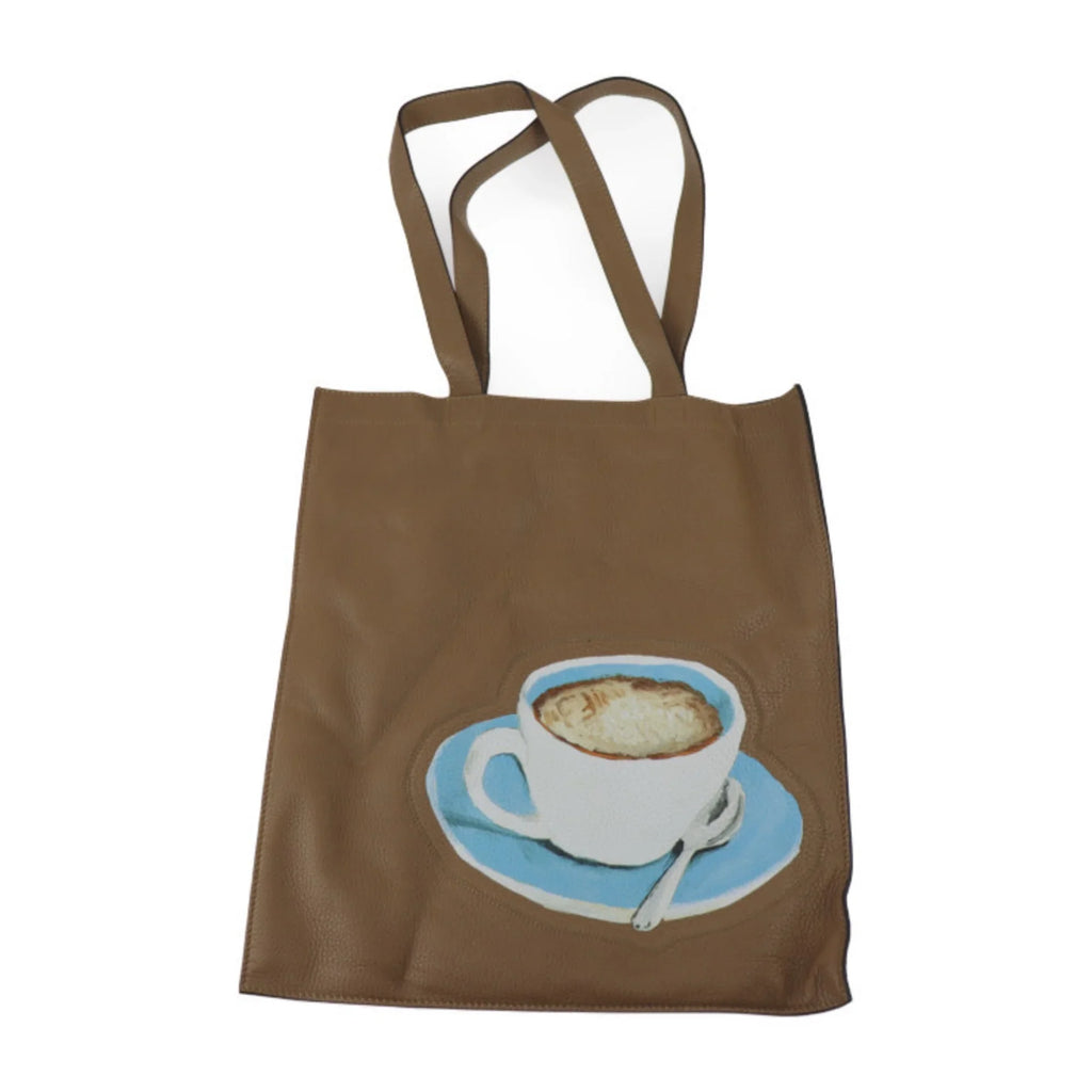 Pre-Owned  Fendi Tote Bag 7VA426 Leather Brown Series Shoulder Coffee Cup Pattern (Like New)