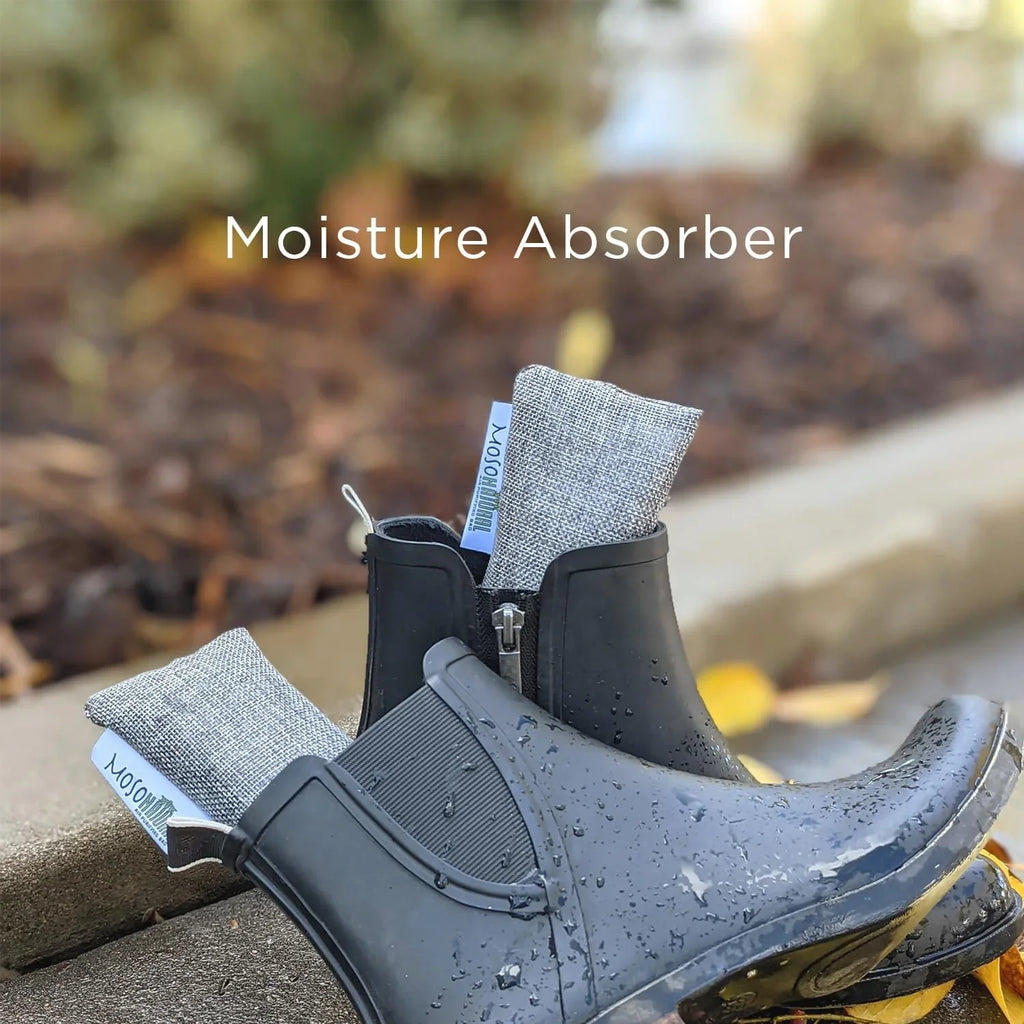 Moso Natural Mini Air Purifying Bags. A Scent Free Odor Eliminator for Shoes, Gym Bags and Sports Gear. Premium Moso Bamboo Charcoal Odor Absorber. (Two Packs of Two 75g Bags) 2 Year Lifespan!