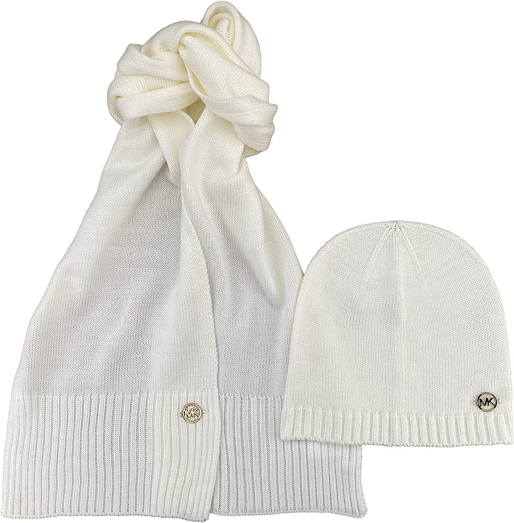 Michael Michael Kors Womens Scarf And Hat 2 Piece Set White539227C0-151/G, One Size