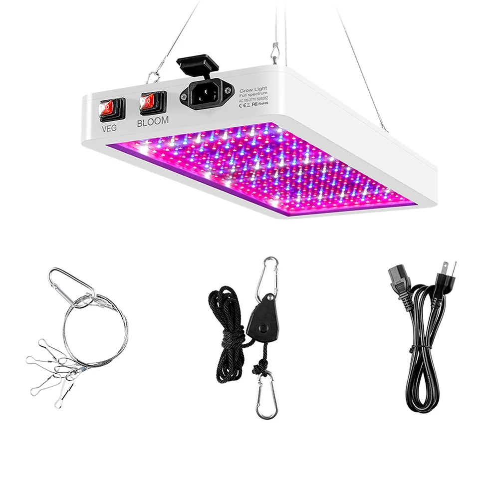 Andoer 2000W  Grow Light for Indoor Plants 312 LEDs Full Spectrum Veg and Bloom Dual Switch IP65 Waterproof Hanging Plant Growing Lamps for Seedlings Flowers Greenhouse