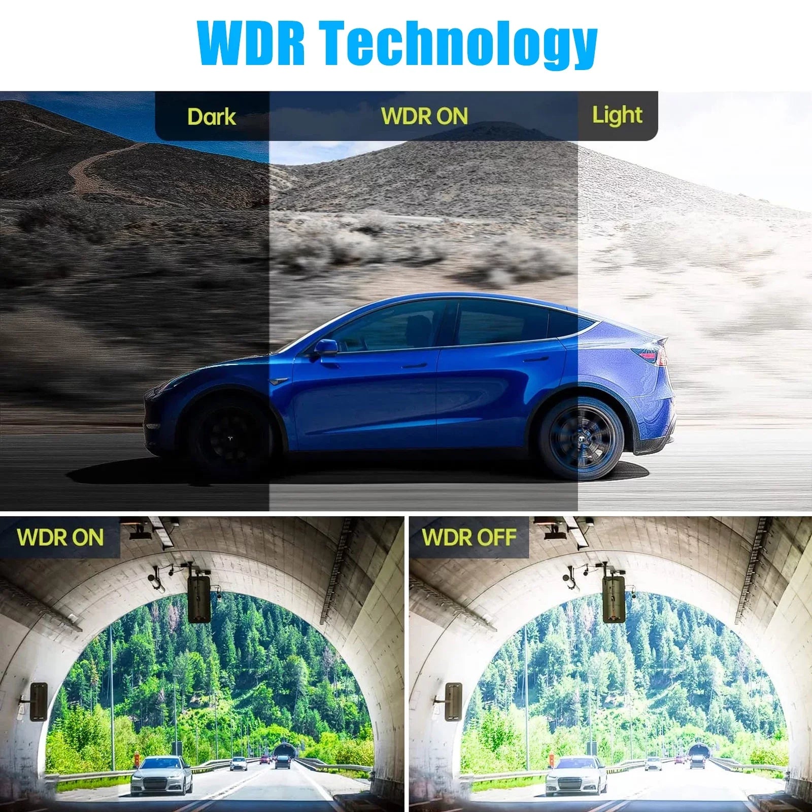 Dash Cam Front and Rear,  3 Channel Dual Dash Camera, 1080P  Screen Car Camera  Backup Cam with Night Vision