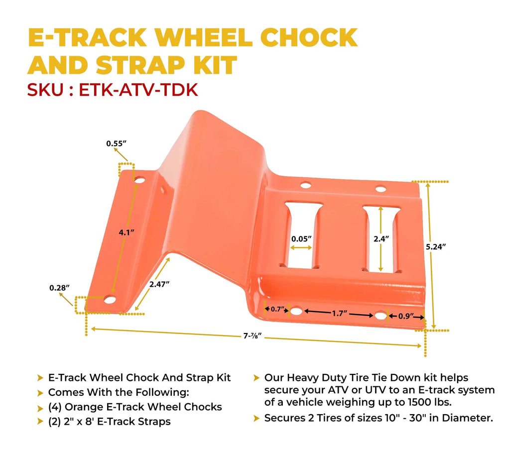 2 Pack Wheel Chock Tie Down Strap Kit for Trailer & Pickup Trucks - , , Lawn Mower,  Tie Down Straps - Trailer Tie Down System for Heavy Duty