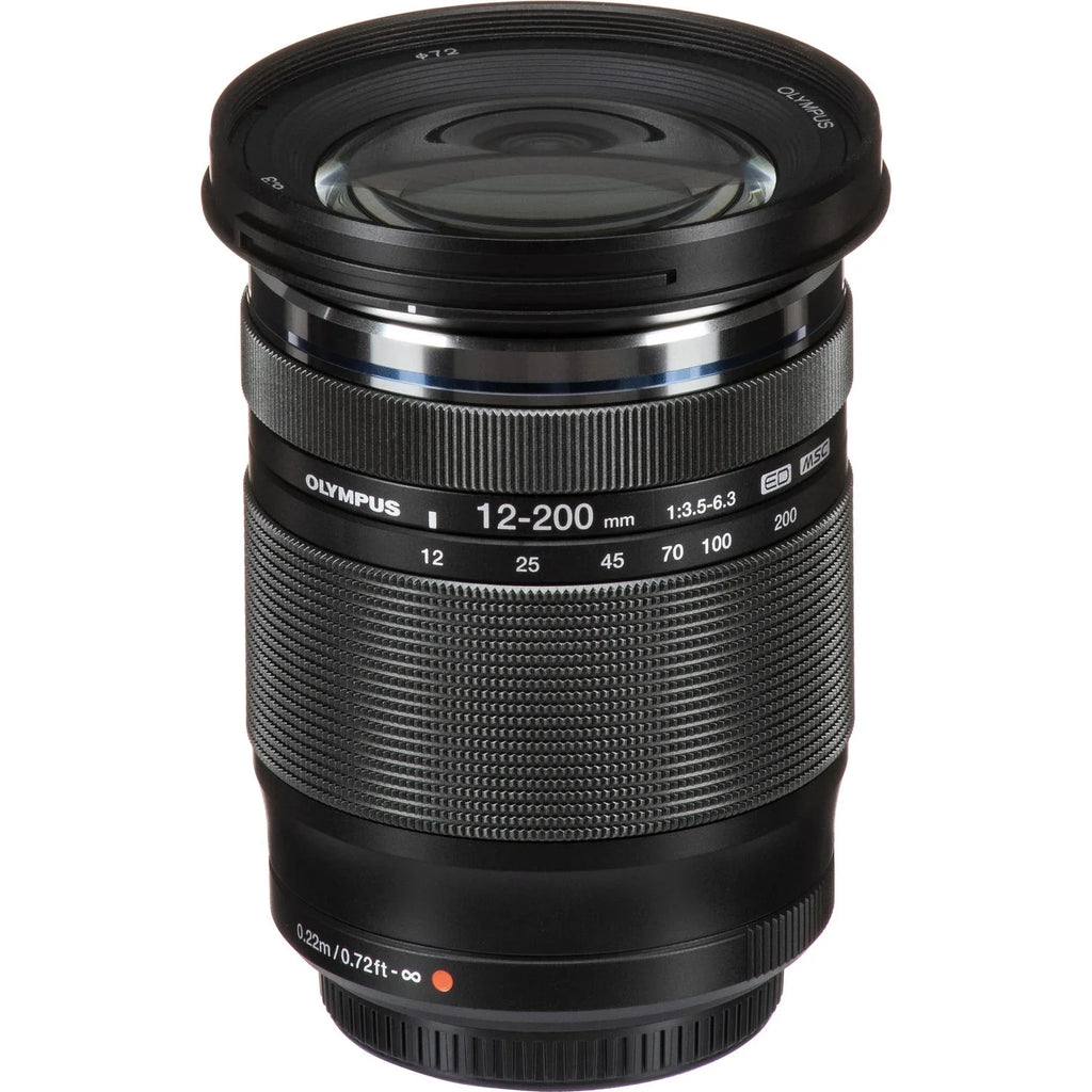 Olympus M.Zuiko Digital  12-200mm f/3.5-6.3 Lens - 3 Lens Kit + Tripod + Backpack - 64GB Accessory Bundle